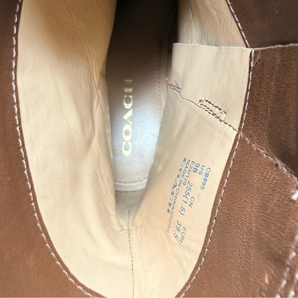 Coach Brown Leather Ankle Boots Women’s Size 9 - Picture 8 of 10
